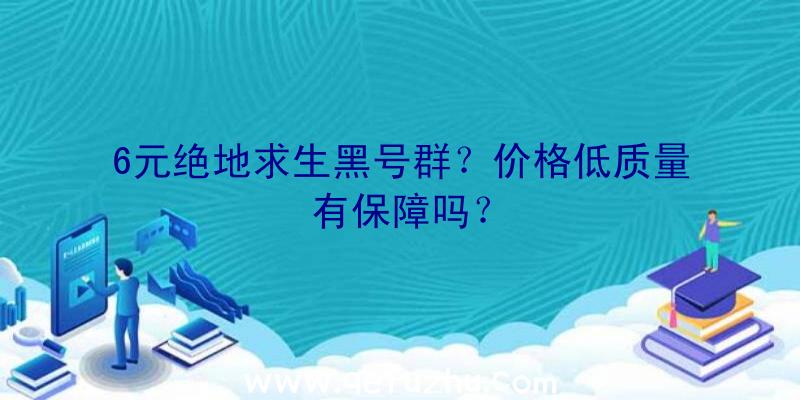 6元绝地求生黑号群？价格低质量有保障吗？