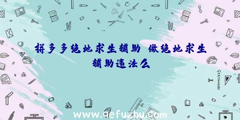 拼多多绝地求生辅助、做绝地求生辅助违法么