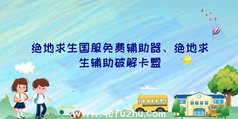 绝地求生国服免费辅助器、绝地求生辅助破解卡盟