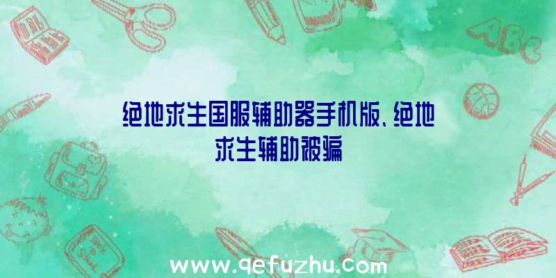 绝地求生国服辅助器手机版、绝地求生辅助被骗