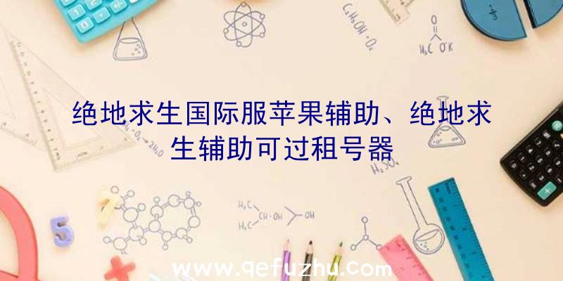 绝地求生国际服苹果辅助、绝地求生辅助可过租号器