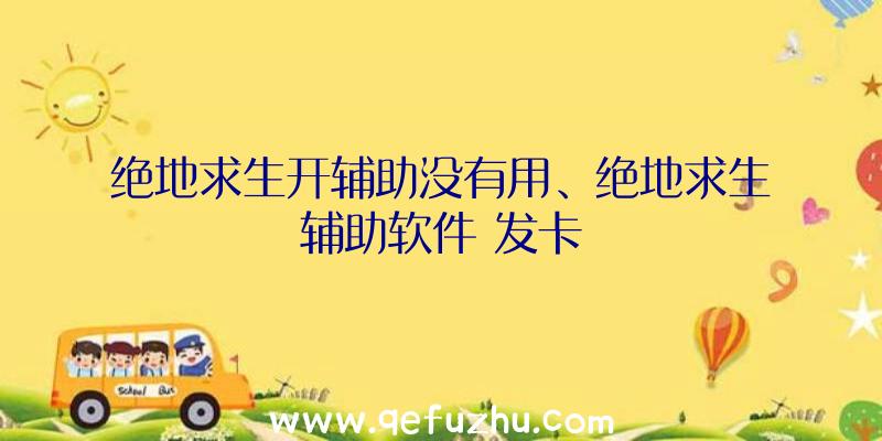 绝地求生开辅助没有用、绝地求生辅助软件
