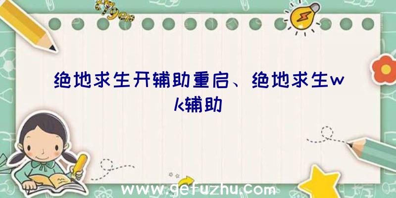绝地求生开辅助重启、绝地求生wk辅助