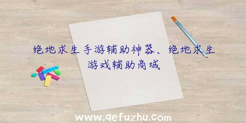 绝地求生手游辅助神器、绝地求生游戏辅助商城