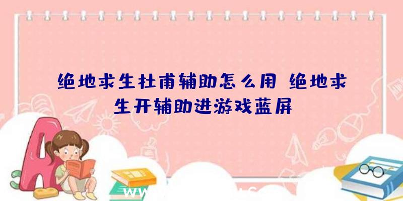 绝地求生杜甫辅助怎么用、绝地求生开辅助进游戏蓝屏