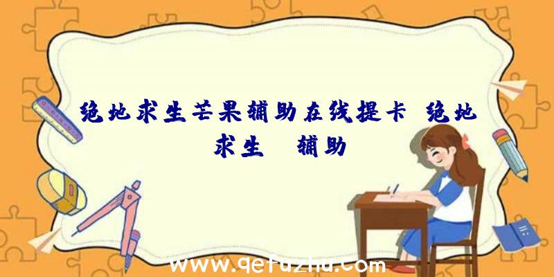 绝地求生芒果辅助在线提卡、绝地求生TV辅助