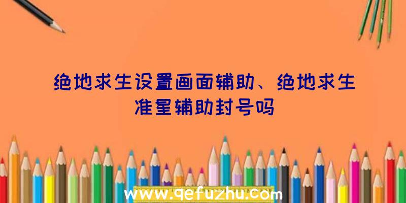 绝地求生设置画面辅助、绝地求生准星辅助封号吗