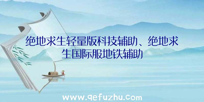 绝地求生轻量版科技辅助、绝地求生国际服地铁辅助