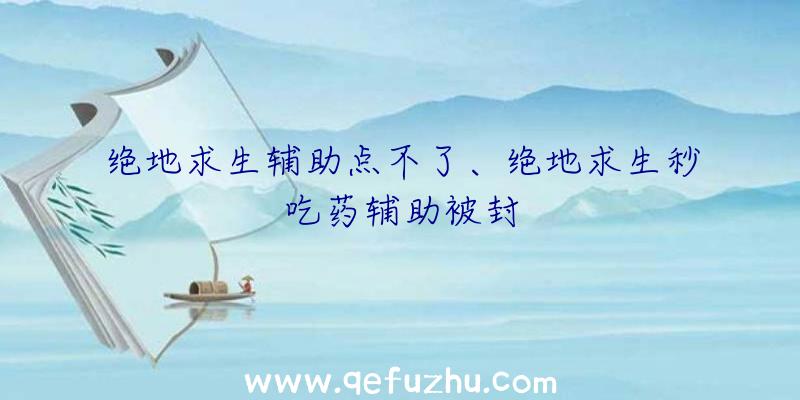 绝地求生辅助点不了、绝地求生秒吃药辅助被封
