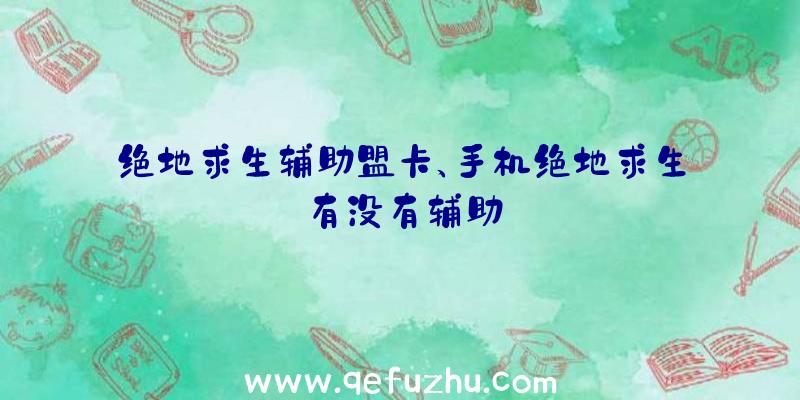 绝地求生辅助盟卡、手机绝地求生有没有辅助