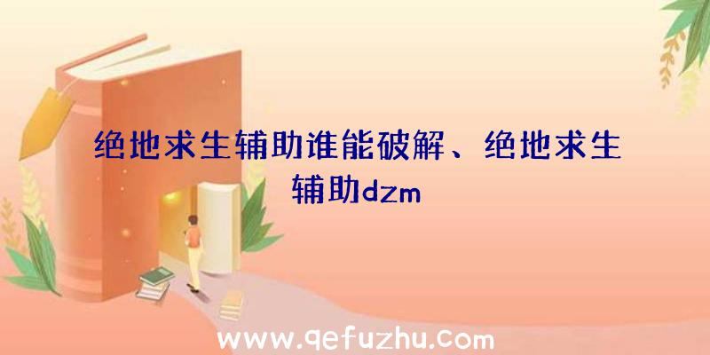 绝地求生辅助谁能破解、绝地求生辅助dzm