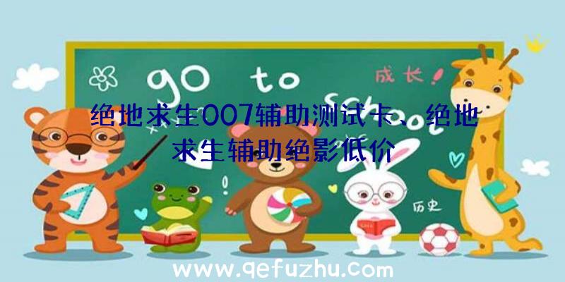 绝地求生007辅助测试卡、绝地求生辅助绝影低价