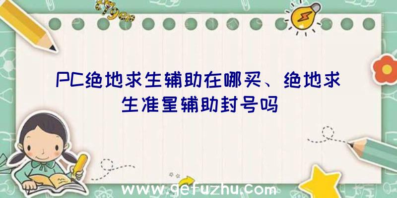 PC绝地求生辅助在哪买、绝地求生准星辅助封号吗