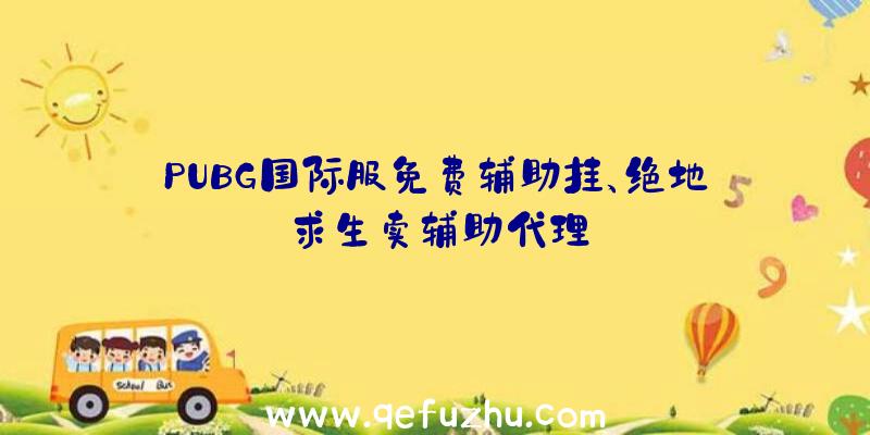 PUBG国际服免费辅助挂、绝地求生卖辅助代理
