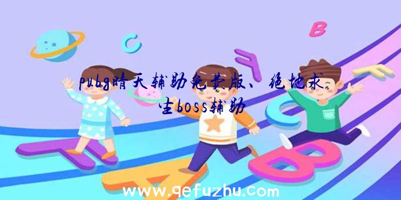 pubg晴天辅助免费版、绝地求生boss辅助