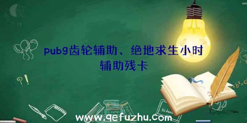 pubg齿轮辅助、绝地求生小时辅助残卡