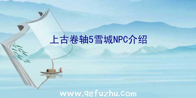 上古卷轴5雪城NPC介绍