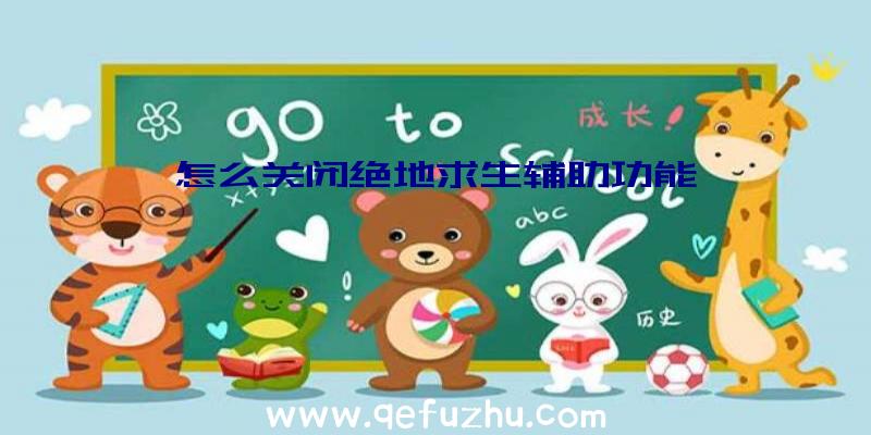怎么关闭绝地求生辅助功能