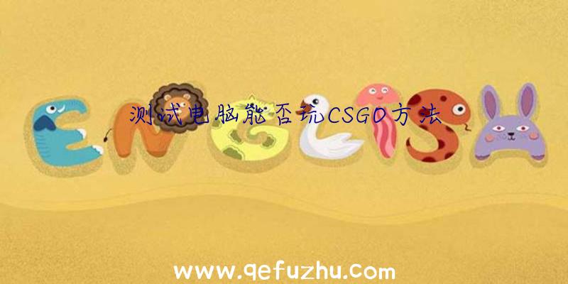 测试电脑能否玩CSGO方法