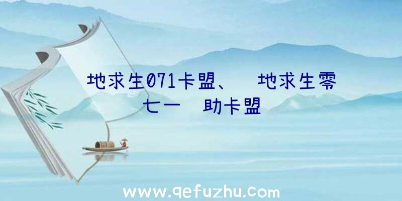 绝地求生071卡盟、绝地求生零七一辅助卡盟