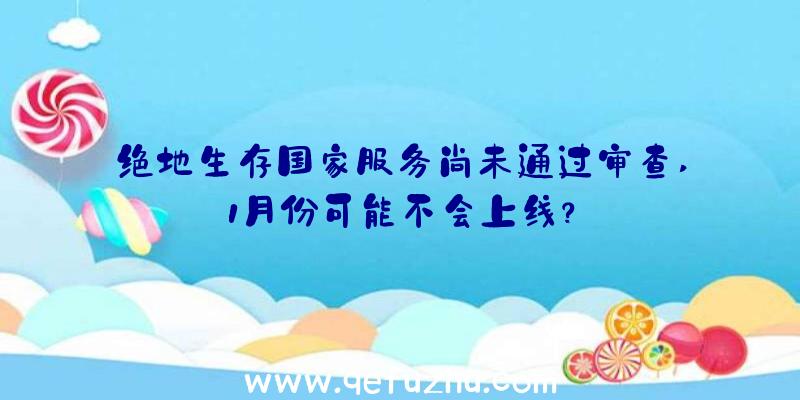 绝地生存国家服务尚未通过审查,1月份可能不会上线？